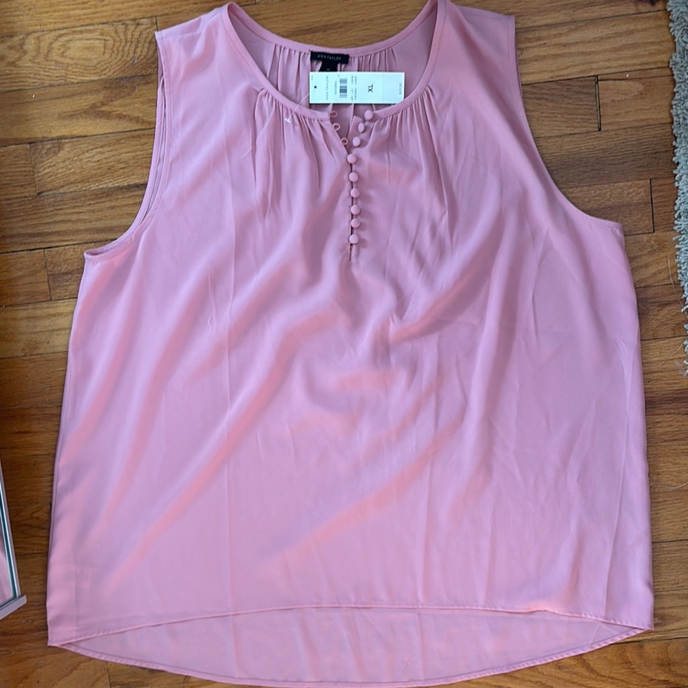 Ann Taylor NWT, Size XL, Pink Sleeveless Women's Top